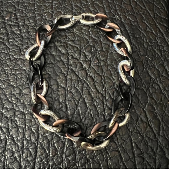 Brighton Liason Silver Scroll Link Necklace Excellent Pre-Owned Condition - Picture 1 of 8